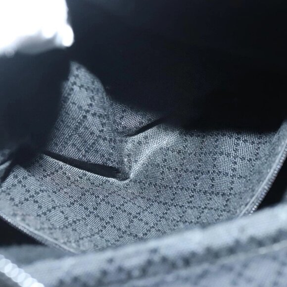 GUCCI Bamboo Hand Bag Nylon 2way Black Silver Auth 99165 - Picture 13 of 16